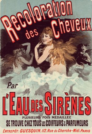 Eau De Sirenes by Jules Cheret Oil Painting