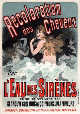 Eau des Sirenes by Jules Cheret Oil Painting