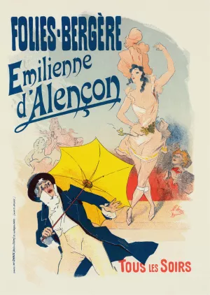 emilienne D'alencon by Jules Cheret Oil Painting