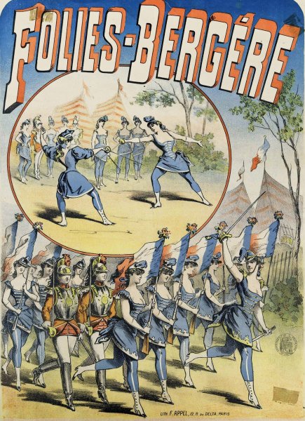 Folies-Bergere  by Jules Cheret - Hand-Painted Oil Painting Reproduction
