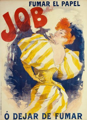 Fumar El Papel Job O Dejar De Fumar by Jules Cheret Oil Painting