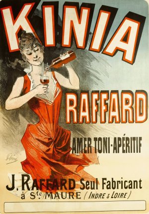 Kinia Raffard,Amer Toni-Aperitif by Jules Cheret Oil Painting