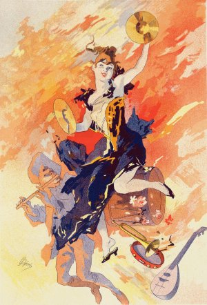 La Musique by Jules Cheret Oil Painting