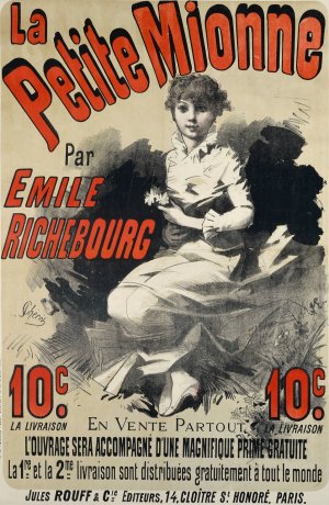 La Petite Mionne Par Emile Richebourg by Jules Cheret Oil Painting