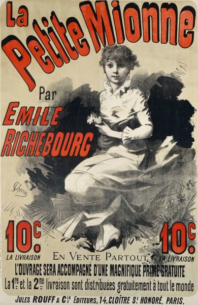 La Petite Mionne Par Emile Richebourg  by Jules Cheret - Hand-Painted Oil Painting Reproduction