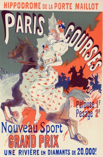 Paris-Courses  by Jules Cheret - Hand-Painted Oil Painting Reproduction