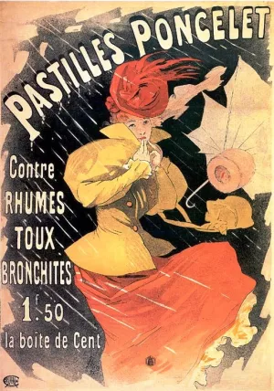 Pastilles Poncelet painting by Jules Cheret