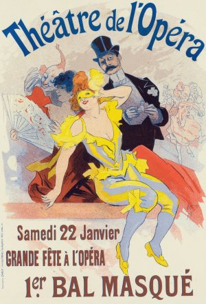 Poster For The 1er. Bal Masque, La Grande Fete a L'opera, 22 Janvier Oil painting by Jules Cheret