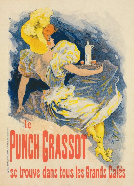 Punch Grassot  by Jules Cheret - Hand-Painted Oil Painting Reproduction