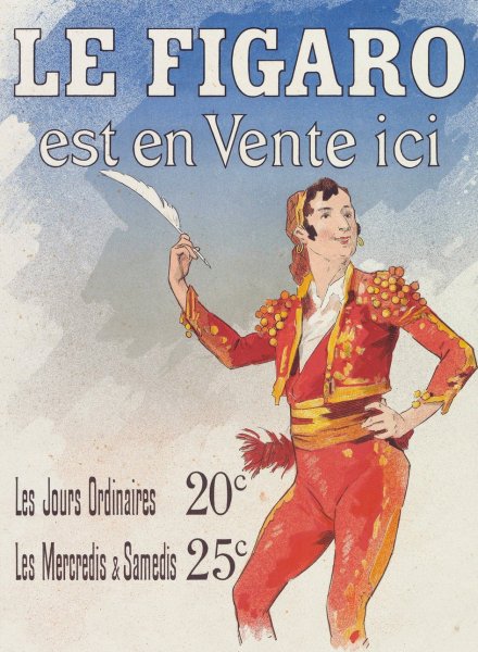 Reclamebiljet voor Le Figaro  by Jules Cheret - Hand-Painted Oil Painting Reproduction