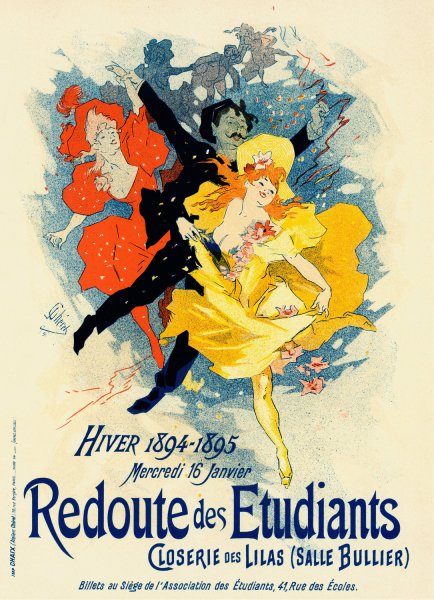 Redoute Des etudiants  by Jules Cheret - Hand-Painted Oil Painting Reproduction