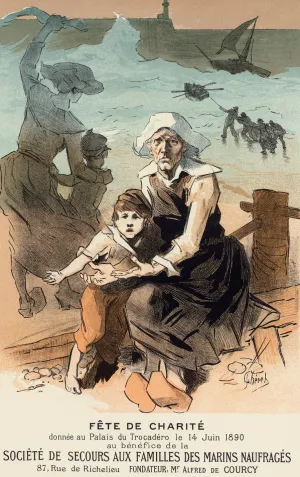 Societe De Secours Aux Familles Des Marins Naufrages by Jules Cheret Oil Painting