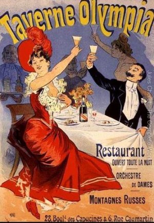 Taverne Olympia Oil painting by Jules Cheret