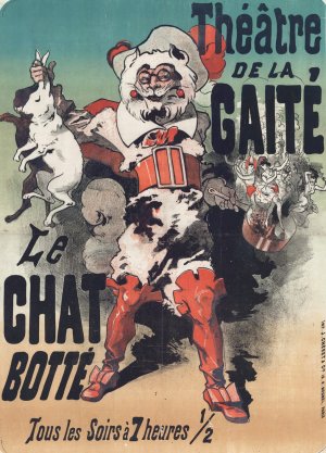 Theatre de la Gaite. Le Chat botte by Jules Cheret Oil Painting