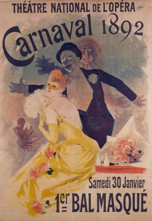 Theatre National De L'opera Carnaval 1892 by Jules Cheret Oil Painting