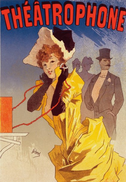 Theatrophone  by Jules Cheret - Hand-Painted Oil Painting Reproduction