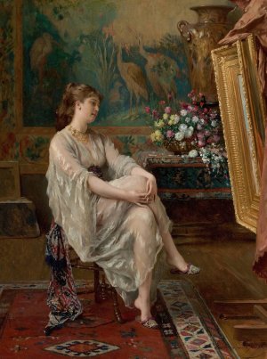 In the Artist's Studio by Gustave Leonard De Jonghe Oil Painting