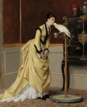 Le Baiser by Gustave-Leonard De Jonghe Oil Painting