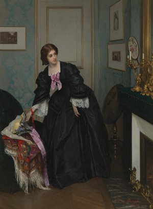 Look At The Time by Gustave Leonard De Jonghe Oil Painting