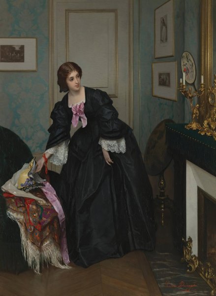 Look At The Time by Gustave Leonard De Jonghe - Hand-Painted Oil Painting Reproduction
