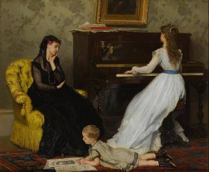 Practicing by Gustave Leonard De Jonghe Oil Painting
