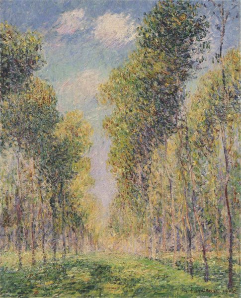 Alley of Poplars by Gustave Loiseau - Hand-Painted Oil Painting Reproduction