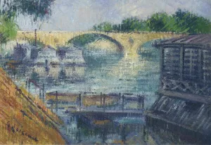 Boats on the Seine Oil painting by Gustave Loiseau