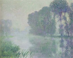 By the Eure River - Afternoon, Fog Effect Oil painting by Gustave Loiseau
