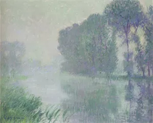 By the Eure River - Afternoon, Fog Effect painting by Gustave Loiseau