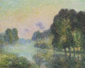 By the Eure River - Fog Effect Oil painting by Gustave Loiseau