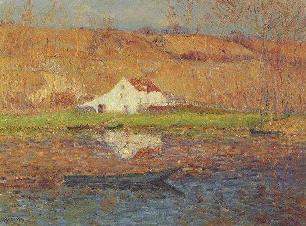 By the Loing River by Gustave Loiseau - Hand-Painted Oil Painting Reproduction