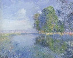 By the River in Autumn by Gustave Loiseau - Oil Painting Reproduction