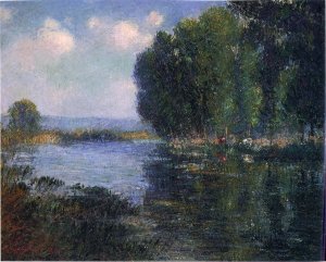 By the River in Normandy Oil painting by Gustave Loiseau