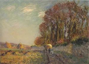 Cart in an Autumn Landscape by Gustave Loiseau Oil Painting