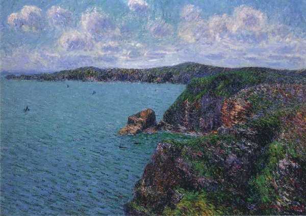 Cliffs at Cap Frehel by Gustave Loiseau - Hand-Painted Oil Painting Reproduction