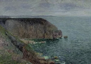 Cliffs in Gray weather by Gustave Loiseau - Oil Painting Reproduction