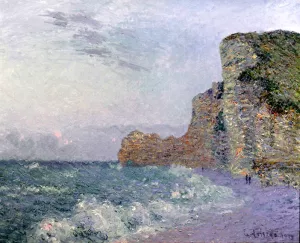 Cliffs in Normandy - Evening Oil painting by Gustave Loiseau