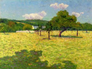 Field and Hills Oil painting by Gustave Loiseau