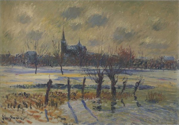 Flood at Nantes by Gustave Loiseau - Hand-Painted Oil Painting Reproduction