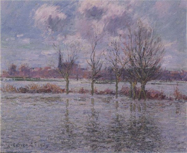 Flood Near Nantes by Gustave Loiseau - Hand-Painted Oil Painting Reproduction