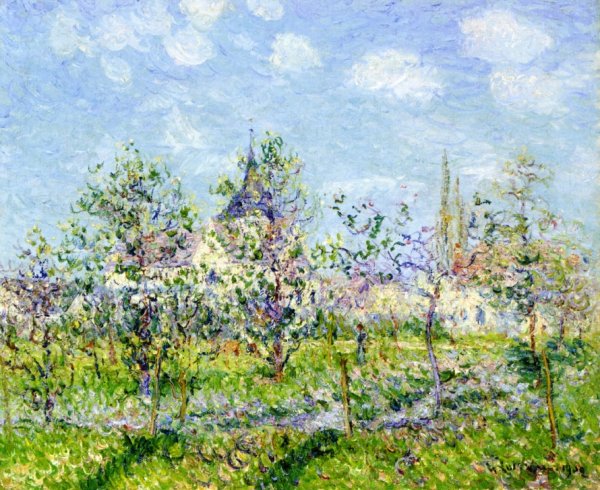Flowering Orchard, Spring by Gustave Loiseau - Hand-Painted Oil Painting Reproduction