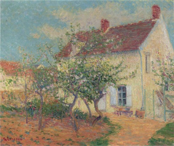 House in the Country by Gustave Loiseau - Hand-Painted Oil Painting Reproduction
