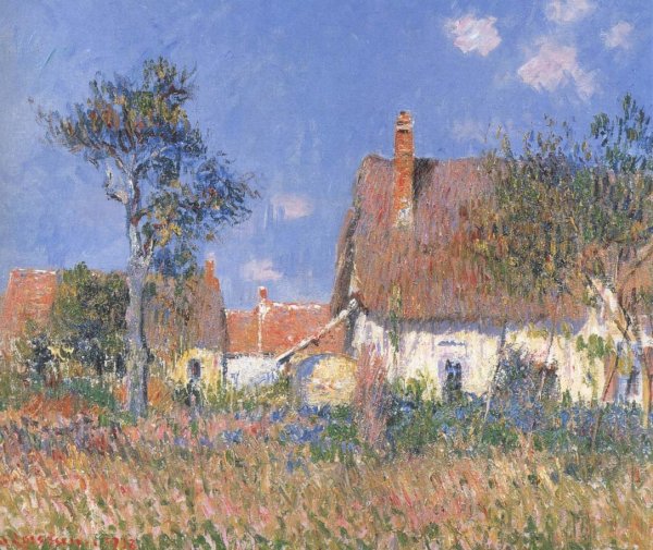 Houses in Normandy by Gustave Loiseau - Hand-Painted Oil Painting Reproduction