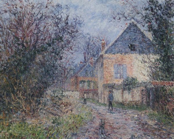 Houses near the Eure by Gustave Loiseau - Hand-Painted Oil Painting Reproduction