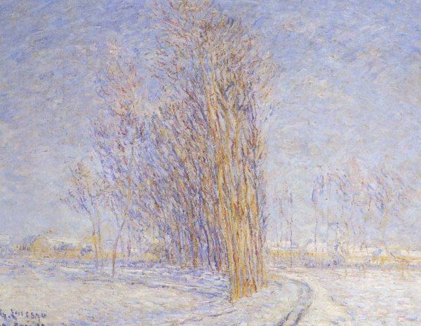 Landscape in Snow by Gustave Loiseau - Hand-Painted Oil Painting Reproduction