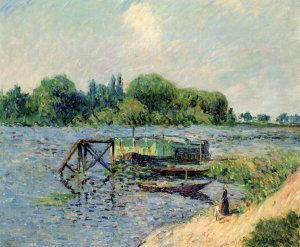 Laundry on the Seine at Herblay Oil painting by Gustave Loiseau