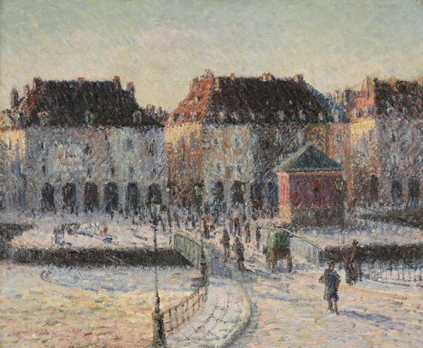 Le pont de la Poissonnerie a Dieppe  by Gustave Loiseau - Hand-Painted Oil Painting Reproduction