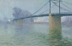 Le Pont Suspendu a Triel by Gustave Loiseau Oil Painting