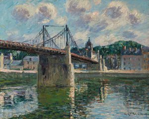 Le Pont Suspendu D'elbeuf Oil painting by Gustave Loiseau