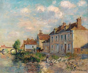 Le Quai Saint-Martin, Auxerre Oil painting by Gustave Loiseau